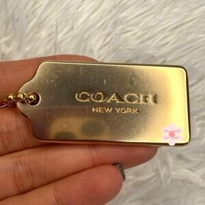 2"  COACH Gold Metal Fob Bag Charm Hang tag Hangtag